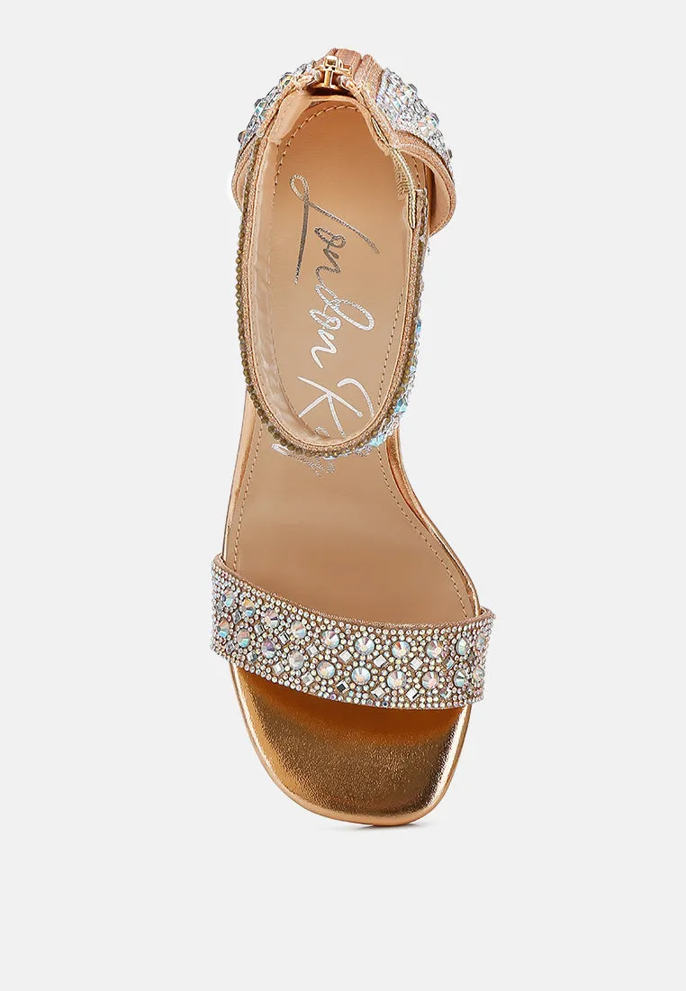 Cady Rhinestones And Sequins Block Sandals