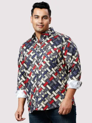 Classic Patches Digital Printed Full Sleeve Shirt Men's Plus Size