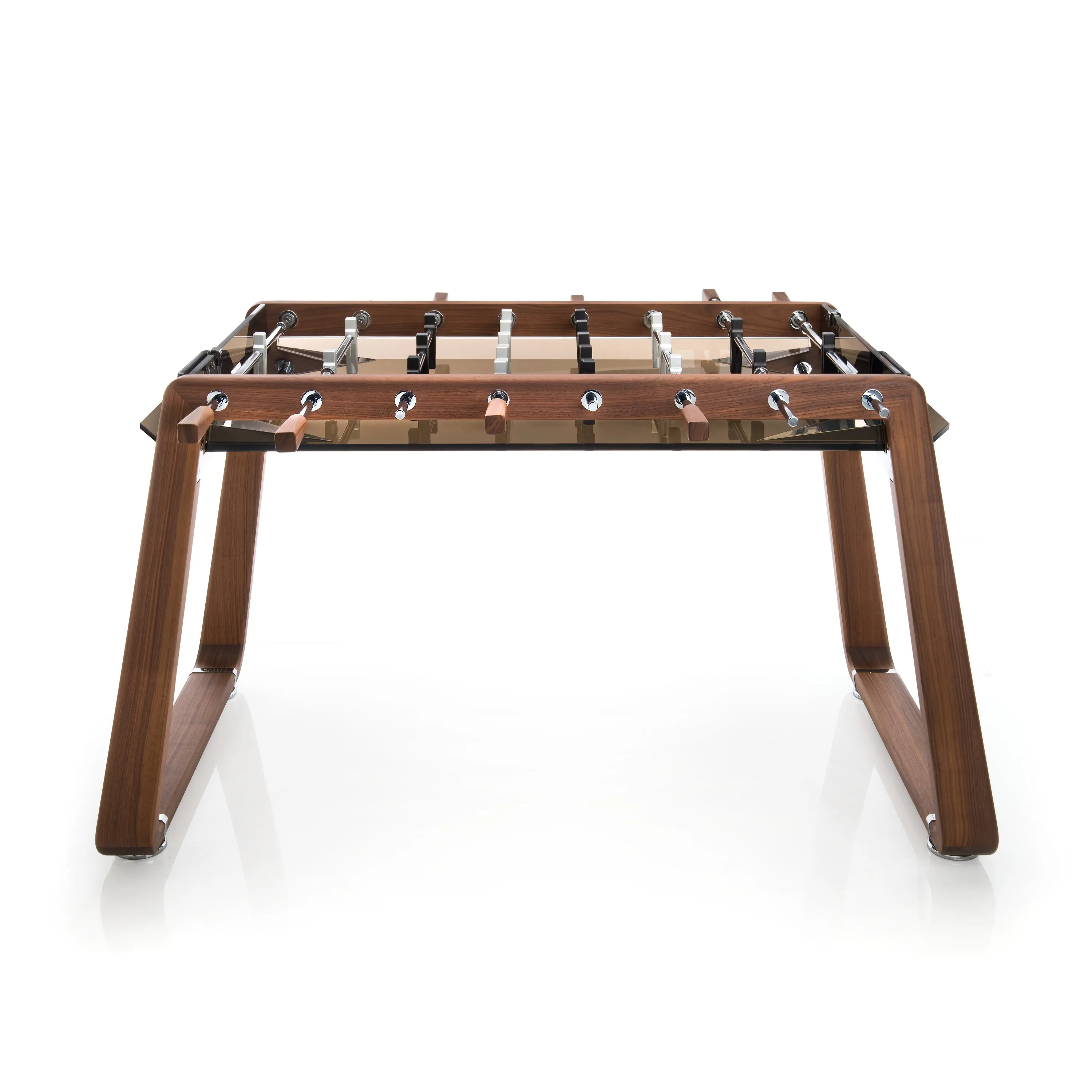 Derby Wood Foosball Table with Walnut & Bronze Glass