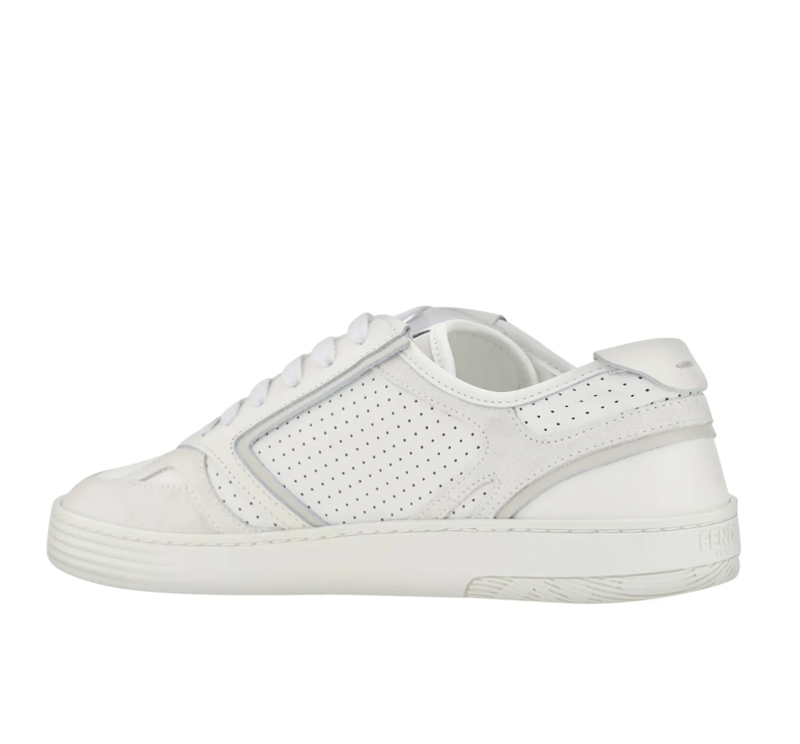 Fendi Elegant Low Top Calfskin Sneakers in White