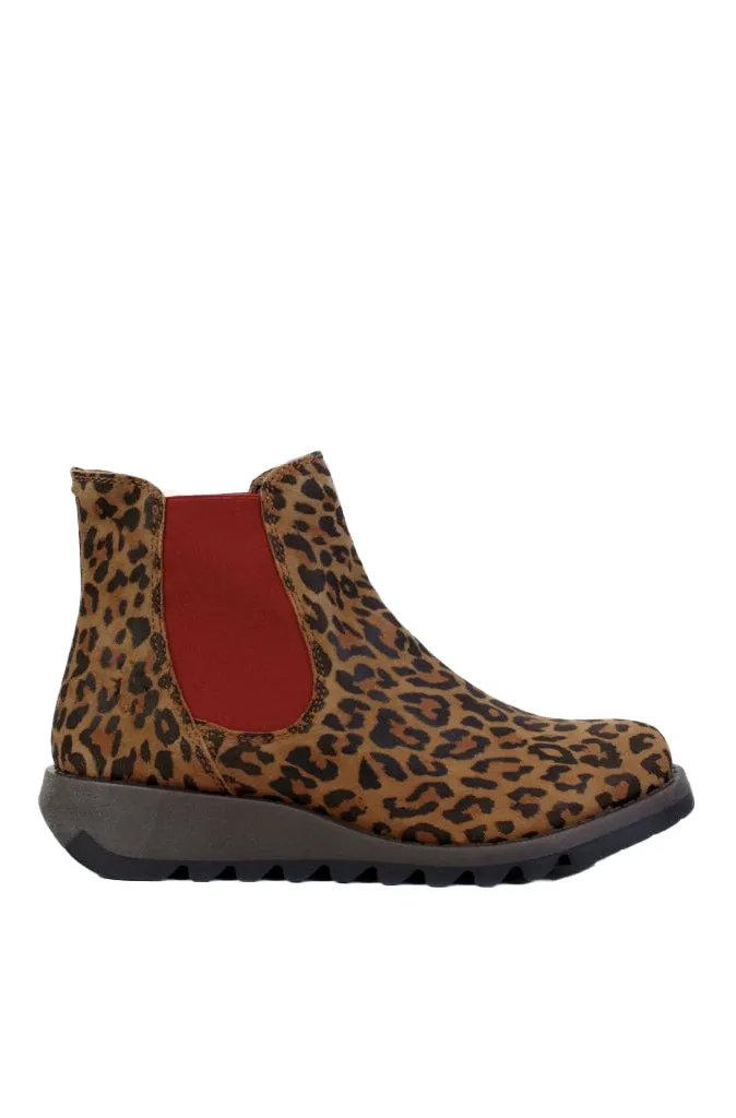 Fly London Salv Leather Boots in Cheetah