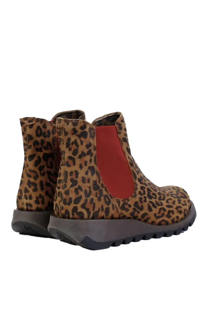 Fly London Salv Leather Boots in Cheetah