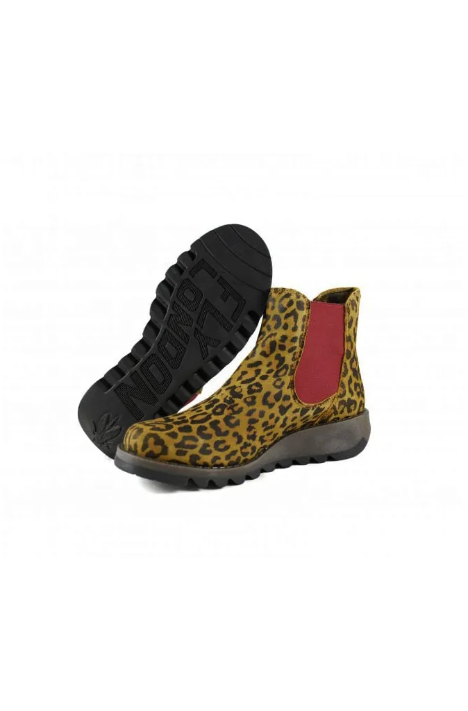 Fly London Salv Leather Boots in Cheetah