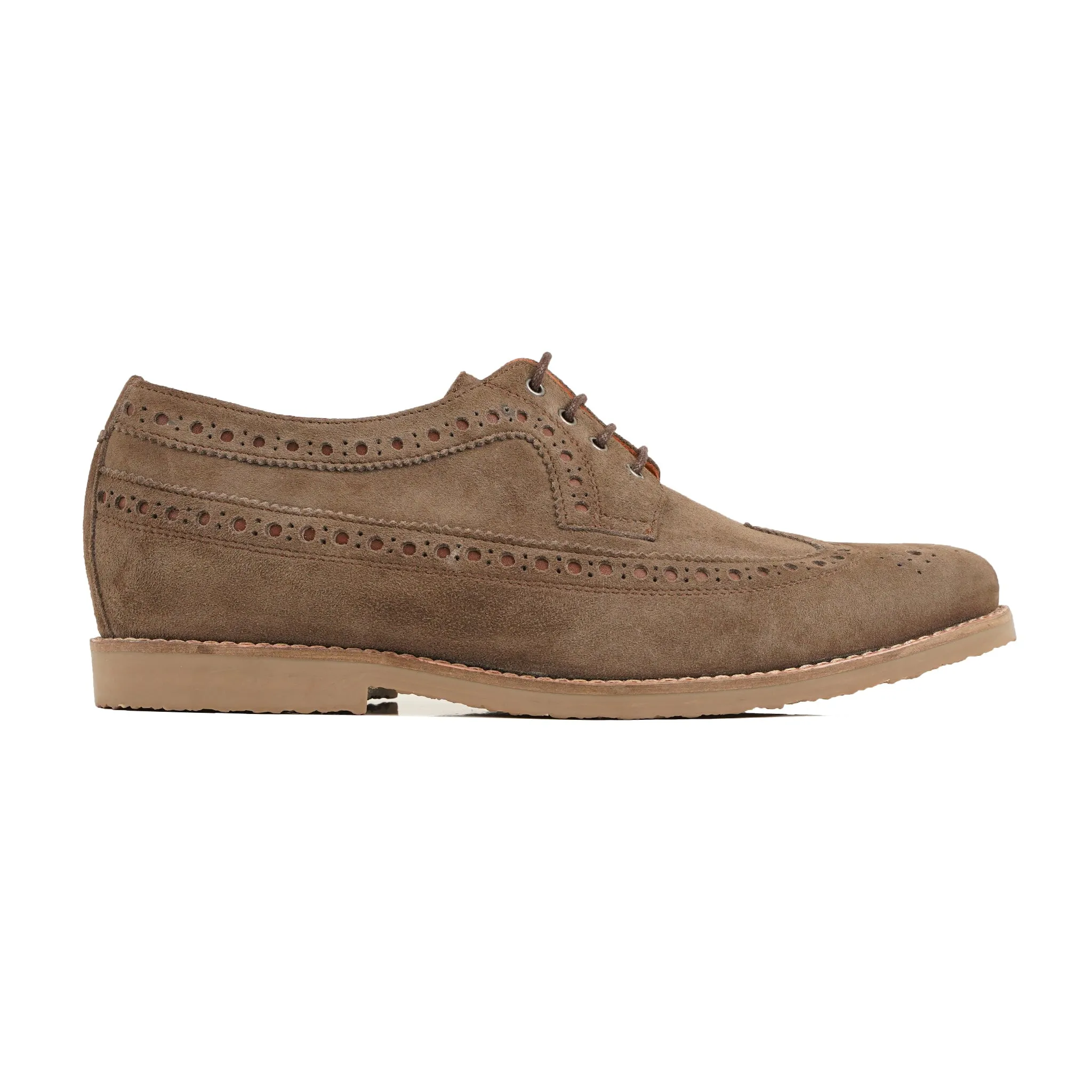 Jackozi - Men's Light Brown Kid Suede Derby Shoe