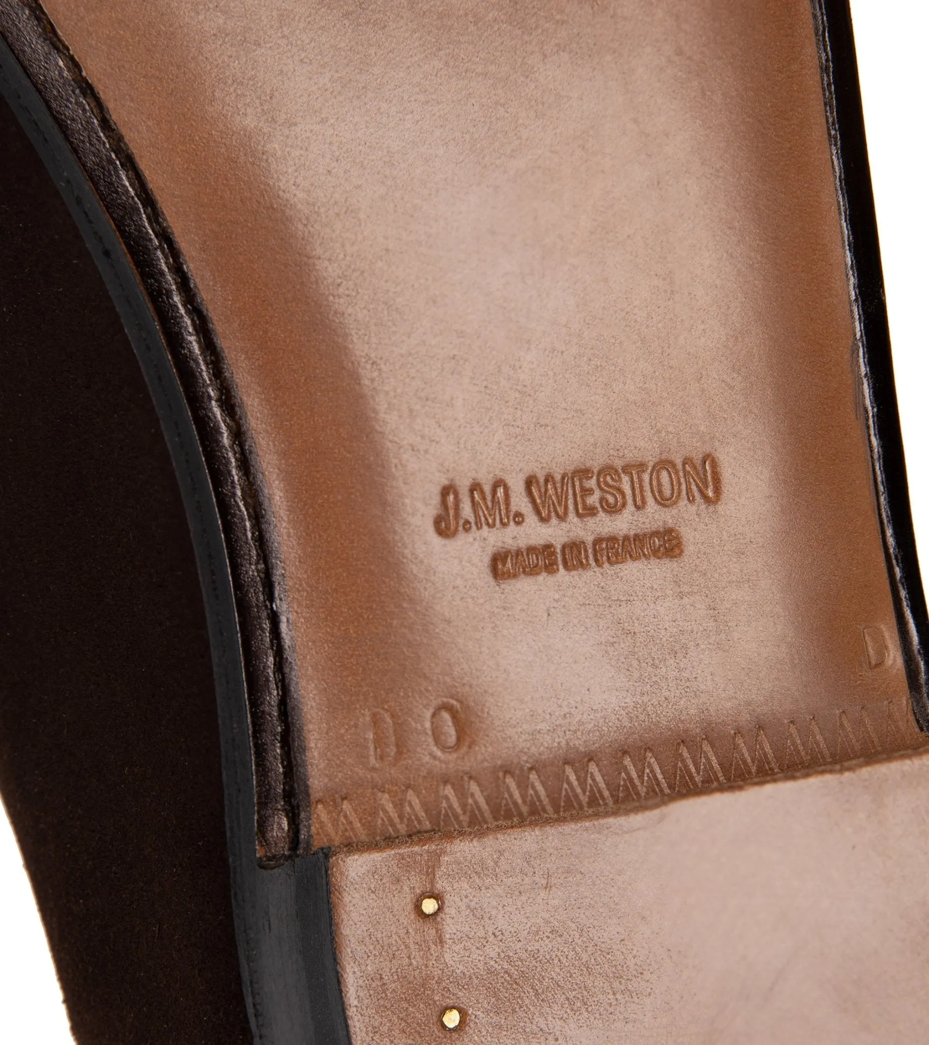 J.M. Weston Calfskin Suede 180 Loafer: Brown