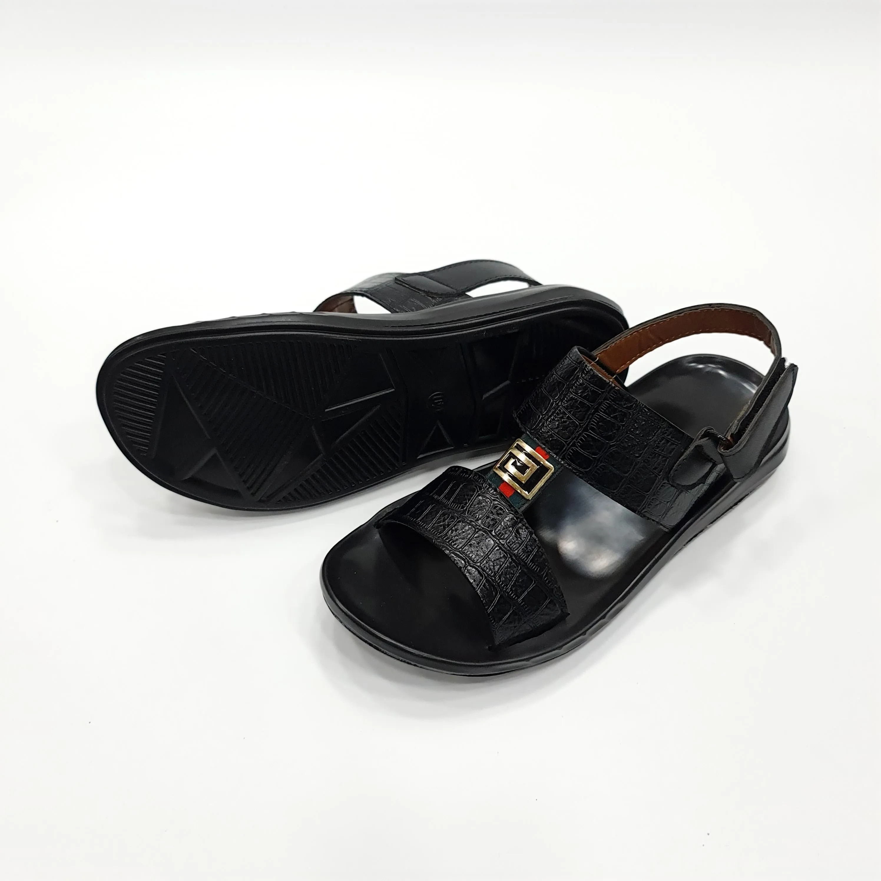 Men Black & Brown Sandals