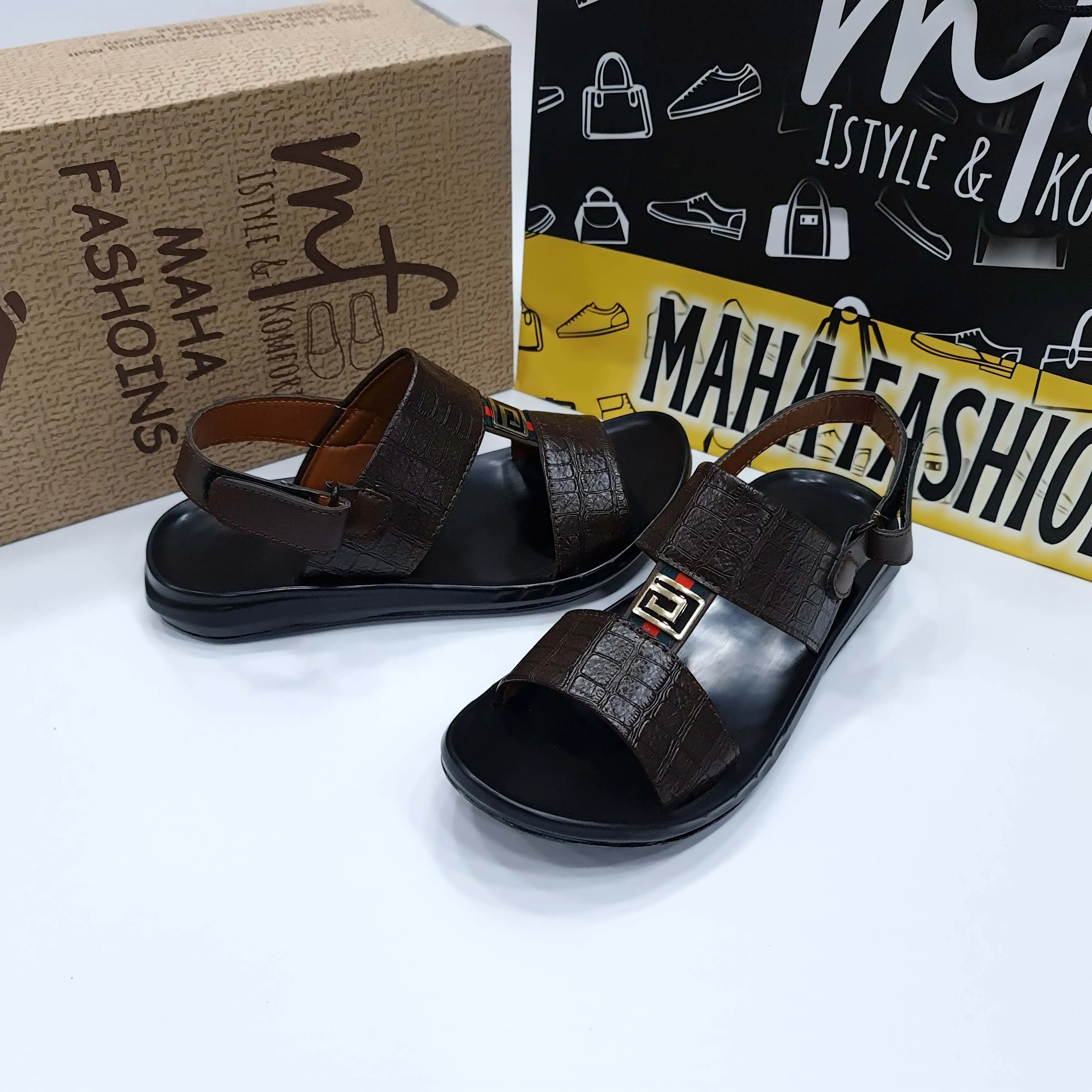 Men Black & Brown Sandals