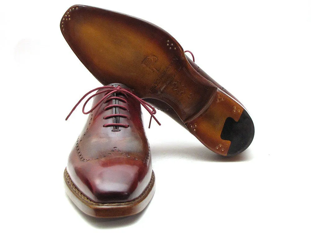 Paul Parkman Bordeaux & Camel Wingtip Oxford Good Year Welted