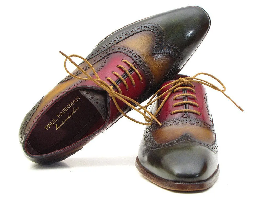 Paul Parkman Men's Three Tone Wingtip Oxfords