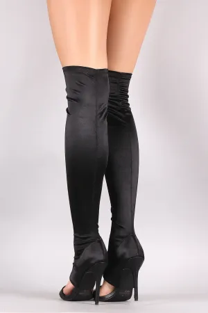 Qupid Elastane Stiletto Heeled Over-The-Knee Boots