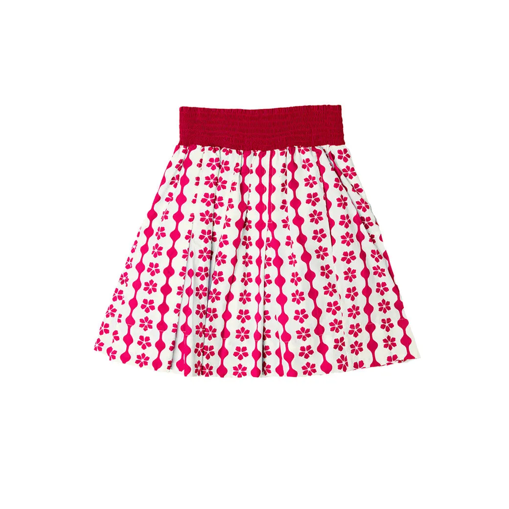 SAMPLE - BURU x Bisby Smocked MINI Skirt - Raspberry