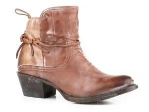 Stetson Womens Brown Leather Vintage Shorty Ankle Boots