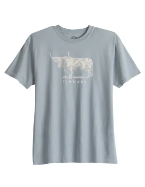 Tin Haul Mens Bull Standing Grey 100% Cotton S/S T-Shirt