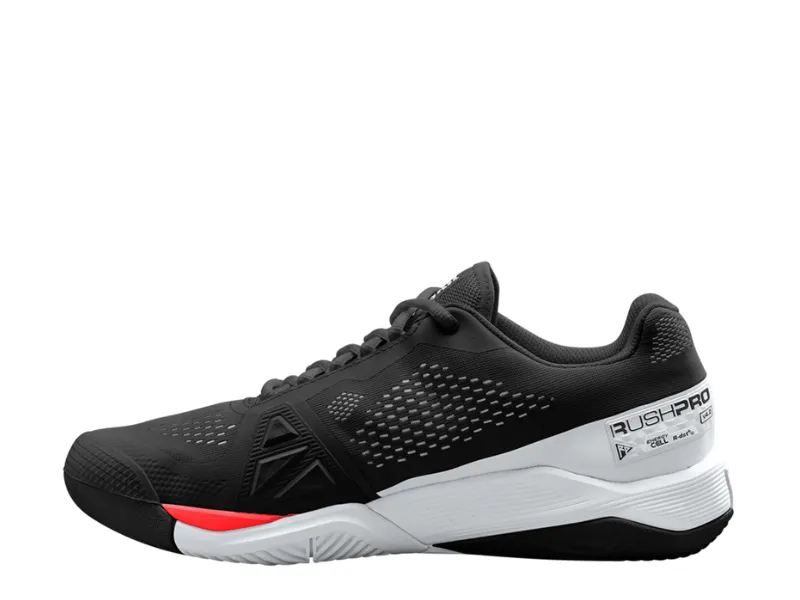 Wilson Rush Pro 4.0 Mens Tennis Shoe (Black/White/Poppy)