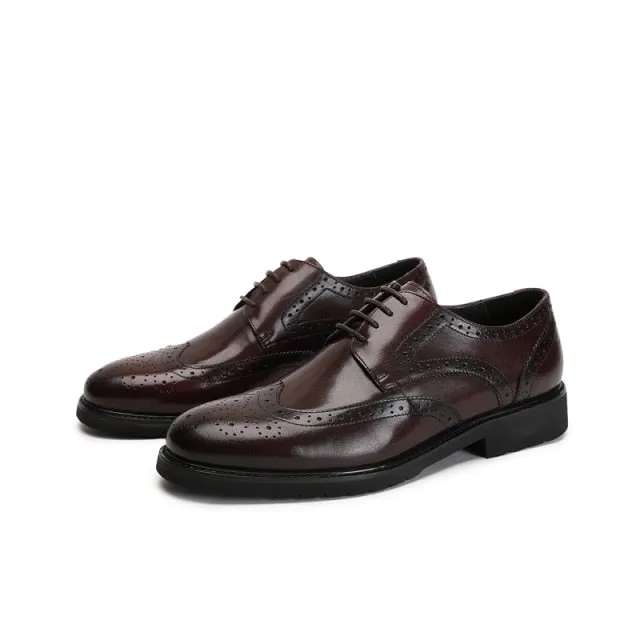 Wingtip Luxe Exotic Pointed Toe Oxford Brogues