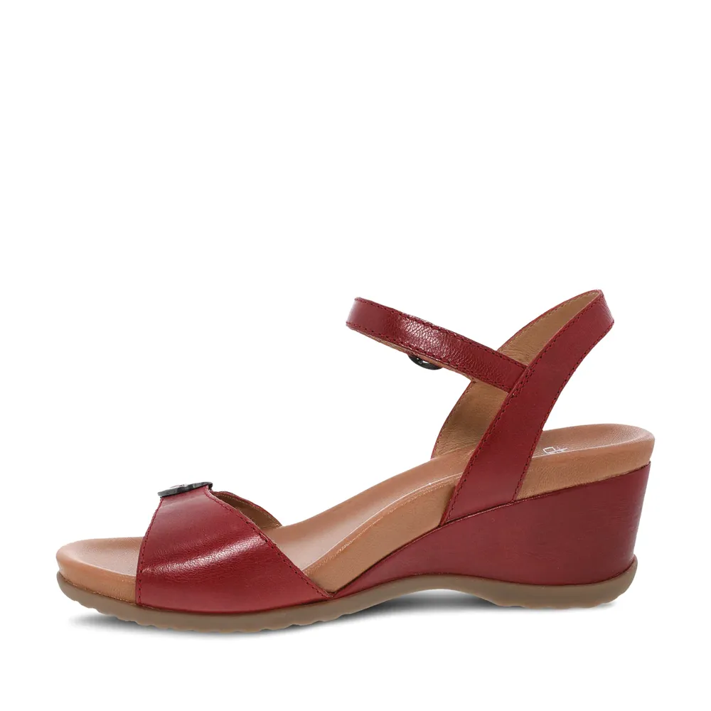 Women's Dansko Arielle Color: Red Glazed Leather Sandal