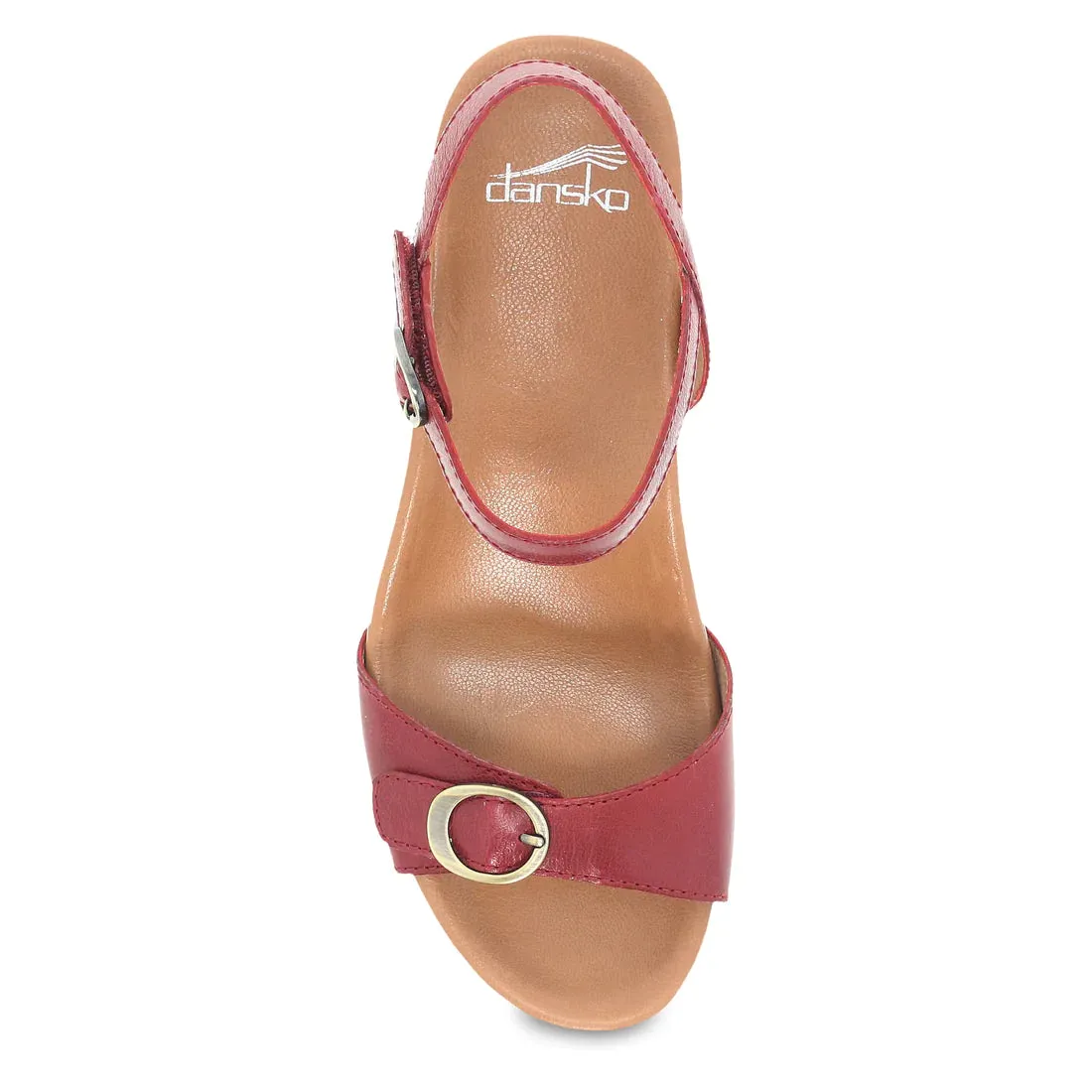 Women's Dansko Arielle Color: Red Glazed Leather Sandal