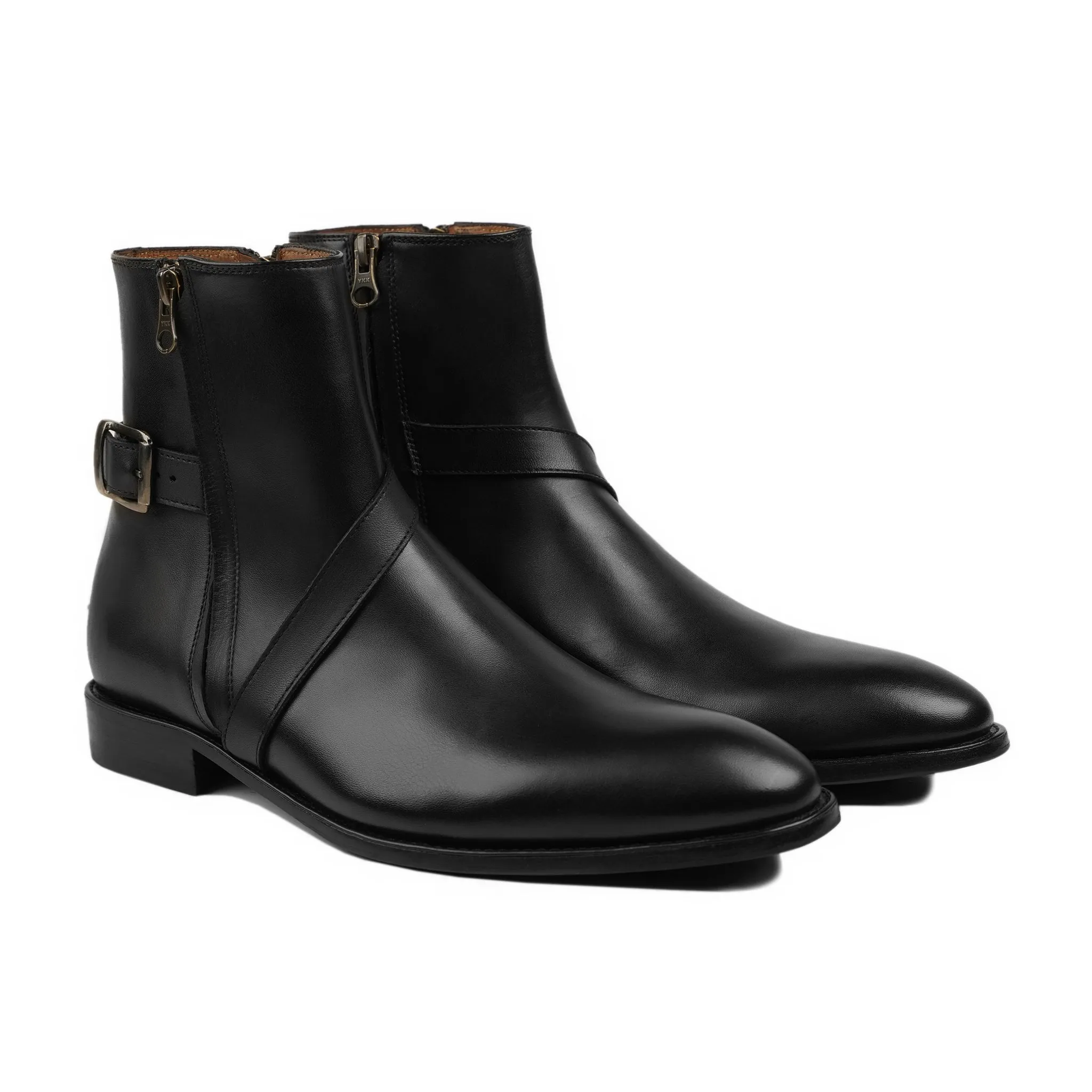 Xanthi - Men's Black Calf Leather Jodhpur Boot