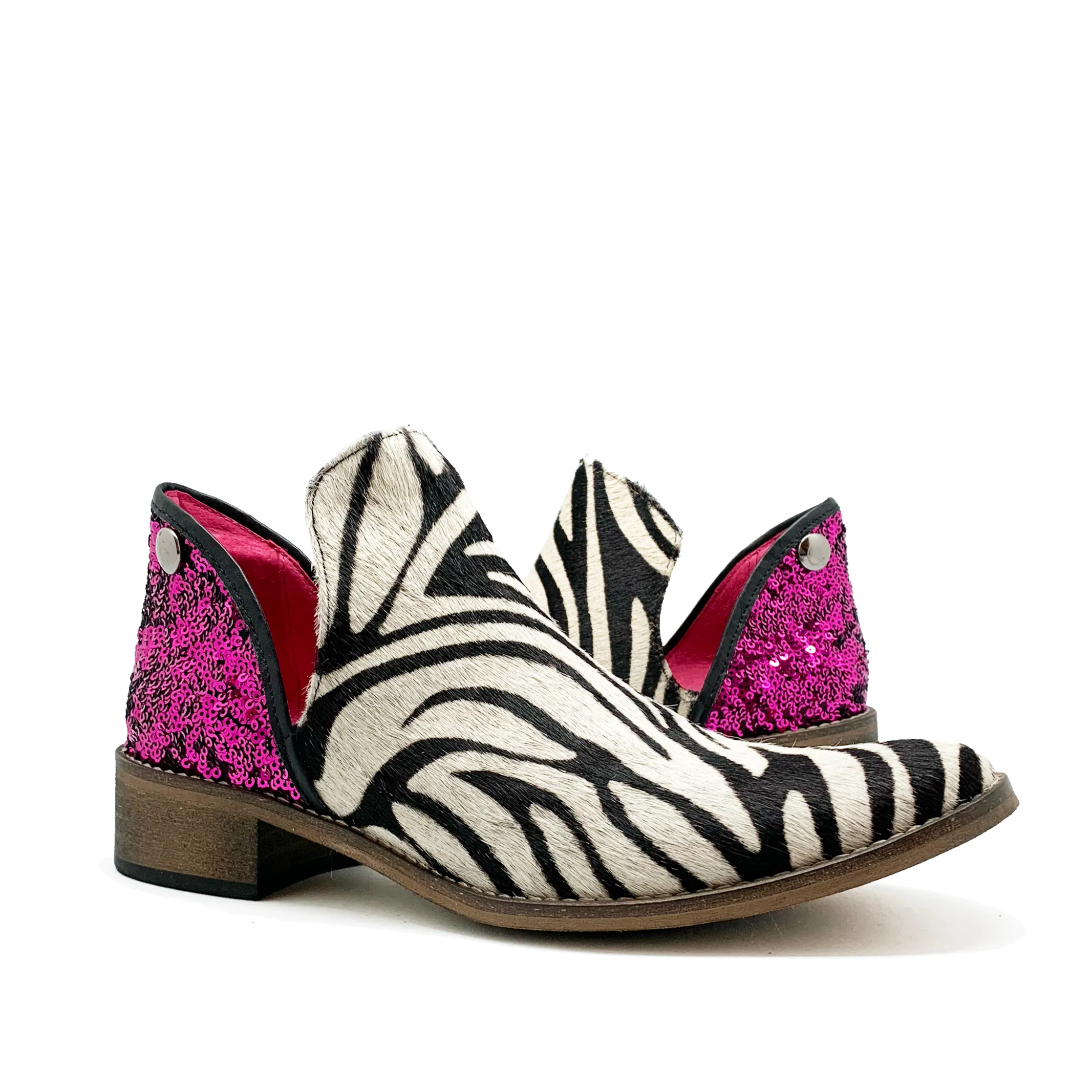 Zippette -Limited edition Zebra Cowhide-print/Fuchsia